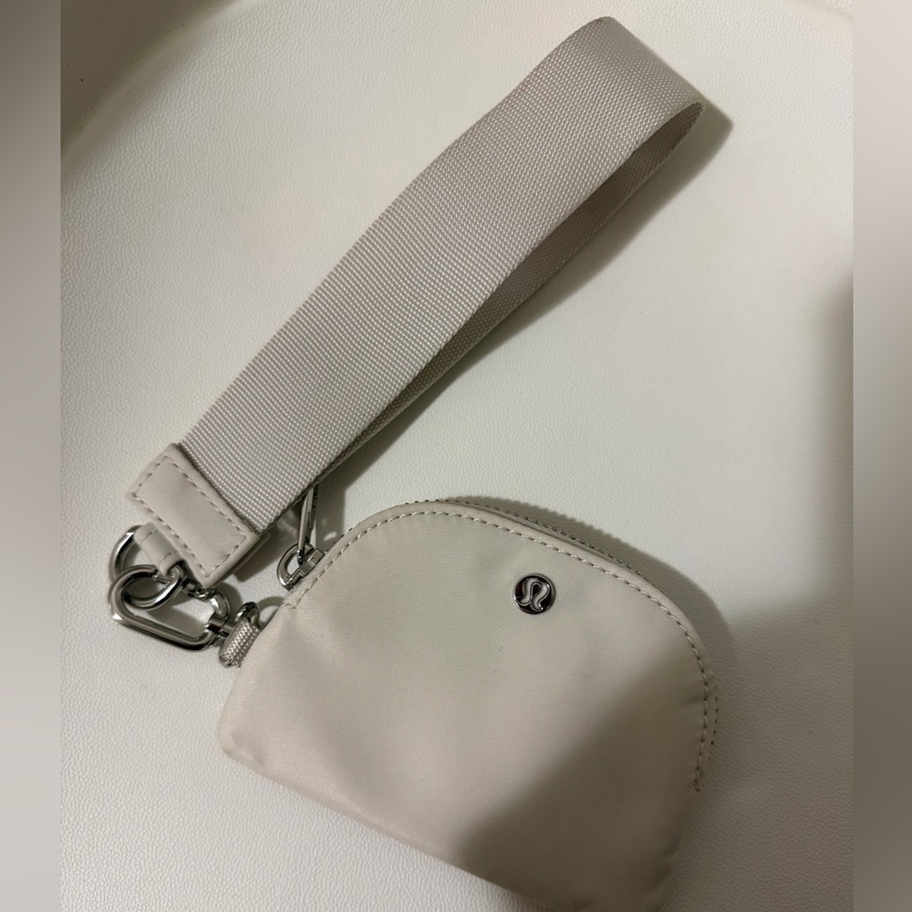 Lululemon Cream Wristlet Pouch